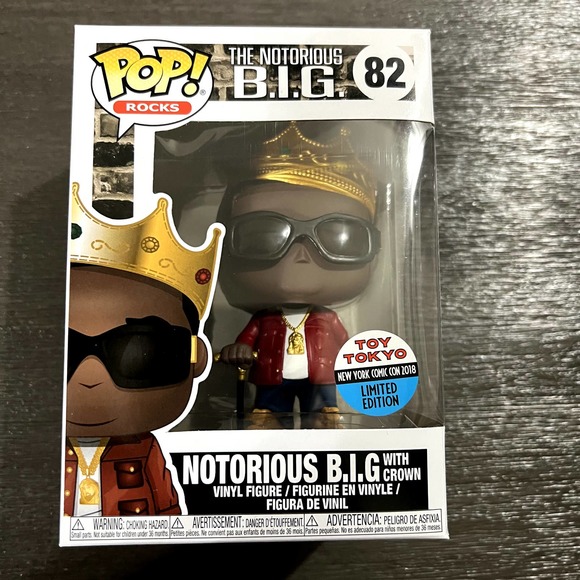 Funko Pop! Rocks #82 The Notorious B.I.G. With Crown Toy Tokyo NYCC 2018 Excl. - Picture 1 of 7